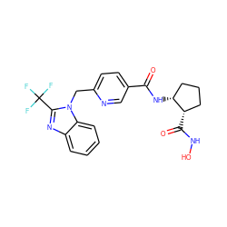 O=C(N[C@@H]1CCC[C@@H]1C(=O)NO)c1ccc(Cn2c(C(F)(F)F)nc3ccccc32)nc1 ZINC000072127875