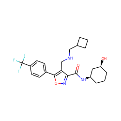 O=C(N[C@@H]1CCC[C@H](O)C1)c1noc(-c2ccc(C(F)(F)F)cc2)c1CNCC1CCC1 ZINC000071318175