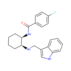 O=C(N[C@@H]1CCCC[C@@H]1NCc1c[nH]c2ccccc12)c1ccc(F)cc1 ZINC000169350869