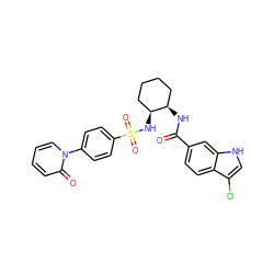 O=C(N[C@@H]1CCCC[C@@H]1NS(=O)(=O)c1ccc(-n2ccccc2=O)cc1)c1ccc2c(Cl)c[nH]c2c1 ZINC000028822936