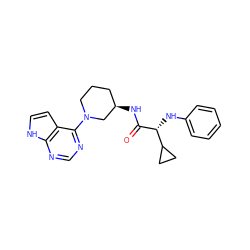 O=C(N[C@@H]1CCCN(c2ncnc3[nH]ccc23)C1)[C@H](Nc1ccccc1)C1CC1 ZINC000084712941