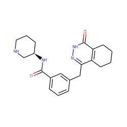 O=C(N[C@@H]1CCCNC1)c1cccc(Cc2n[nH]c(=O)c3c2CCCC3)c1 ZINC000167594238