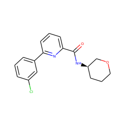 O=C(N[C@@H]1CCCOC1)c1cccc(-c2cccc(Cl)c2)n1 ZINC000207728161