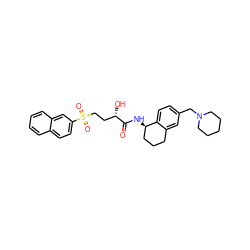 O=C(N[C@@H]1CCCc2cc(CN3CCCCC3)ccc21)[C@@H](O)CCS(=O)(=O)c1ccc2ccccc2c1 ZINC000034608670