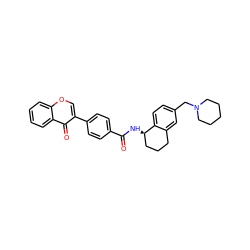 O=C(N[C@@H]1CCCc2cc(CN3CCCCC3)ccc21)c1ccc(-c2coc3ccccc3c2=O)cc1 ZINC000072142684