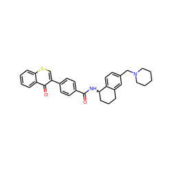 O=C(N[C@@H]1CCCc2cc(CN3CCCCC3)ccc21)c1ccc(-c2csc3ccccc3c2=O)cc1 ZINC000072127894