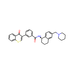 O=C(N[C@@H]1CCCc2cc(CN3CCCCC3)ccc21)c1cccc(-c2csc3ccccc3c2=O)c1 ZINC000072127977