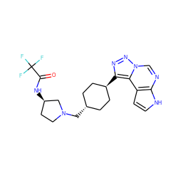 O=C(N[C@@H]1CCN(C[C@H]2CC[C@H](c3nnn4cnc5[nH]ccc5c34)CC2)C1)C(F)(F)F ZINC001772613061