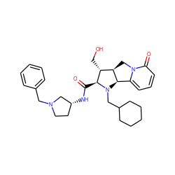 O=C(N[C@@H]1CCN(Cc2ccccc2)C1)[C@H]1[C@H](CO)[C@H]2Cn3c(cccc3=O)[C@H]2N1CC1CCCCC1 ZINC000044416882