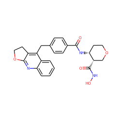 O=C(N[C@@H]1CCOC[C@@H]1C(=O)NO)c1ccc(Cc2c3c(nc4ccccc24)OCC3)cc1 ZINC000028821973