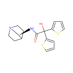 O=C(N[C@@H]1CN2CCC1CC2)C(O)(c1cccs1)c1cccs1 ZINC000003933590