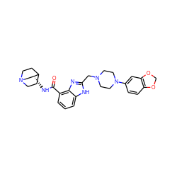 O=C(N[C@@H]1CN2CCC1CC2)c1cccc2[nH]c(CN3CCN(c4ccc5c(c4)OCO5)CC3)nc12 ZINC000026957908