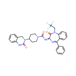 O=C(N[C@@H]1N=C(c2ccccc2)c2ccccc2N(CC(F)(F)F)C1=O)N1CCC(N2Cc3ccccc3NC2=O)CC1 ZINC000036177792