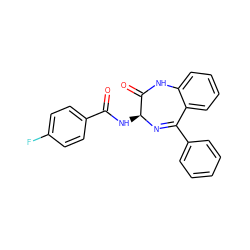 O=C(N[C@@H]1N=C(c2ccccc2)c2ccccc2NC1=O)c1ccc(F)cc1 ZINC000013601626