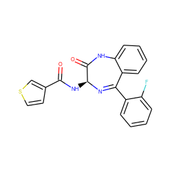 O=C(N[C@@H]1N=C(c2ccccc2F)c2ccccc2NC1=O)c1ccsc1 ZINC000026296815
