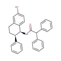 O=C(N[C@@H]1c2ccc(O)cc2CC[C@@H]1c1ccccc1)C(c1ccccc1)c1ccccc1 ZINC000013755671