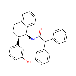 O=C(N[C@@H]1c2ccccc2CC[C@@H]1c1cccc(O)c1)C(c1ccccc1)c1ccccc1 ZINC000013755658