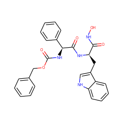 O=C(N[C@H](C(=O)N[C@H](Cc1c[nH]c2ccccc12)C(=O)NO)c1ccccc1)OCc1ccccc1 ZINC000026505051