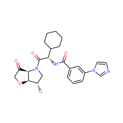 O=C(N[C@H](C(=O)N1C[C@H](Cl)[C@H]2OCC(=O)[C@H]21)C1CCCCC1)c1cccc(-n2ccnc2)c1 ZINC000043207365