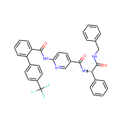 O=C(N[C@H](C(=O)NCc1ccccc1)c1ccccc1)c1ccc(NC(=O)c2ccccc2-c2ccc(C(F)(F)F)cc2)nc1 ZINC000036184511