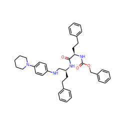 O=C(N[C@H](CCc1ccccc1)C(=O)N[C@@H](CCc1ccccc1)CNc1ccc(N2CCCCC2)cc1)OCc1ccccc1 ZINC000027990512