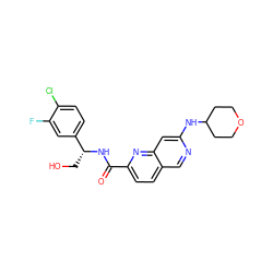 O=C(N[C@H](CO)c1ccc(Cl)c(F)c1)c1ccc2cnc(NC3CCOCC3)cc2n1 ZINC000205443964