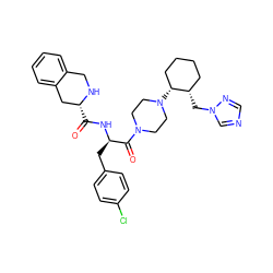 O=C(N[C@H](Cc1ccc(Cl)cc1)C(=O)N1CCN([C@@H]2CCCC[C@@H]2Cn2cncn2)CC1)[C@@H]1Cc2ccccc2CN1 ZINC000028379668