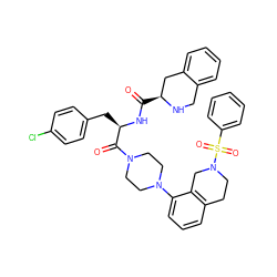 O=C(N[C@H](Cc1ccc(Cl)cc1)C(=O)N1CCN(c2cccc3c2CN(S(=O)(=O)c2ccccc2)CC3)CC1)[C@H]1Cc2ccccc2CN1 ZINC000028528427