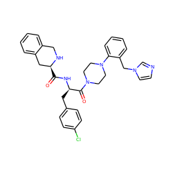 O=C(N[C@H](Cc1ccc(Cl)cc1)C(=O)N1CCN(c2ccccc2Cn2ccnc2)CC1)[C@H]1Cc2ccccc2CN1 ZINC000027861666