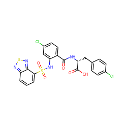 O=C(N[C@H](Cc1ccc(Cl)cc1)C(=O)O)c1ccc(Cl)cc1NS(=O)(=O)c1cccc2nsnc12 ZINC000049679267