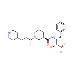 O=C(N[C@H](Cc1ccccc1)[C@@H](O)C(=O)O)[C@@H]1CCCN(C(=O)CCC2CCNCC2)C1 ZINC000027564207
