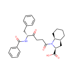 O=C(N[C@H](Cc1ccccc1)C(=O)CCC(=O)N1[C@H](C(=O)O)C[C@@H]2CCCC[C@@H]21)c1ccccc1 ZINC000028102462