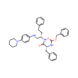 O=C(N[C@H](Cc1ccccc1)C(=O)N[C@@H](CCc1ccccc1)CNc1ccc(N2CCCCC2)cc1)OCc1ccccc1 ZINC000027988768