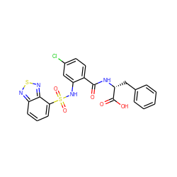 O=C(N[C@H](Cc1ccccc1)C(=O)O)c1ccc(Cl)cc1NS(=O)(=O)c1cccc2nsnc12 ZINC000049679926