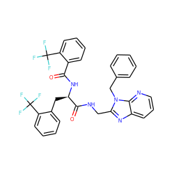 O=C(N[C@H](Cc1ccccc1C(F)(F)F)C(=O)NCc1nc2cccnc2n1Cc1ccccc1)c1ccccc1C(F)(F)F ZINC000029039514