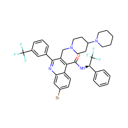 O=C(N[C@H](c1ccccc1)C(F)(F)F)c1c(CN2CCC(N3CCCCC3)CC2)c(-c2cccc(C(F)(F)F)c2)nc2cc(Br)ccc12 ZINC001772637219