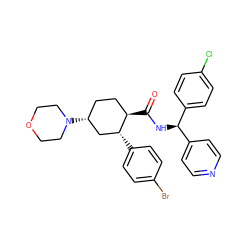 O=C(N[C@H](c1ccncc1)c1ccc(Cl)cc1)[C@@H]1CC[C@@H](N2CCOCC2)C[C@H]1c1ccc(Br)cc1 ZINC000072318468