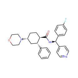 O=C(N[C@H](c1ccncc1)c1ccc(F)cc1)[C@@H]1CC[C@@H](N2CCOCC2)C[C@H]1c1ccccc1 ZINC000072318476