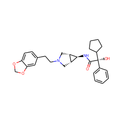 O=C(N[C@H]1[C@@H]2CN(CCc3ccc4c(c3)OCO4)C[C@@H]21)[C@](O)(c1ccccc1)C1CCCC1 ZINC000101122886