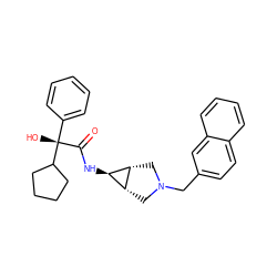 O=C(N[C@H]1[C@@H]2CN(Cc3ccc4ccccc4c3)C[C@@H]21)[C@@](O)(c1ccccc1)C1CCCC1 ZINC000101122890