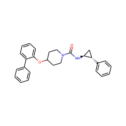 O=C(N[C@H]1C[C@@H]1c1ccccc1)N1CCC(Oc2ccccc2-c2ccccc2)CC1 ZINC000103269871