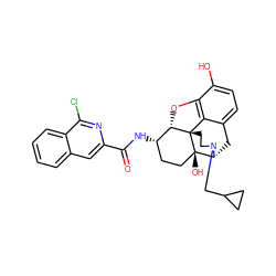 O=C(N[C@H]1CC[C@@]2(O)[C@H]3Cc4ccc(O)c5c4[C@@]2(CCN3CC2CC2)[C@H]1O5)c1cc2ccccc2c(Cl)n1 ZINC000096913984