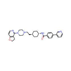 O=C(N[C@H]1CC[C@H](CCN2CCN(c3nccc4c3CCO4)CC2)CC1)c1ccc(-c2cccnc2)cc1 ZINC000261166911