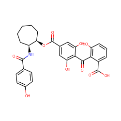 O=C(N[C@H]1CCCCC[C@H]1OC(=O)c1cc(O)c(C(=O)c2c(O)cccc2C(=O)O)c(O)c1)c1ccc(O)cc1 ZINC000026251214