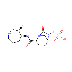 O=C(N[C@H]1CCCNC[C@H]1F)[C@@H]1CC[C@@H]2CN1C(=O)N2OS(=O)(=O)O ZINC000096168583