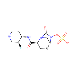 O=C(N[C@H]1CCNC[C@@H]1F)[C@@H]1CC[C@@H]2CN1C(=O)N2OS(=O)(=O)O ZINC000096168571