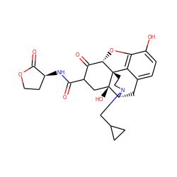 O=C(N[C@H]1CCOC1=O)C1C[C@@]2(O)[C@H]3Cc4ccc(O)c5c4[C@@]2(CCN3CC2CC2)[C@@H](O5)C1=O ZINC000100628181