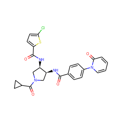 O=C(N[C@H]1CN(C(=O)C2CC2)C[C@H]1NC(=O)c1ccc(Cl)s1)c1ccc(-n2ccccc2=O)cc1 ZINC000028826222