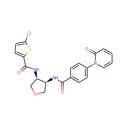 O=C(N[C@H]1COC[C@H]1NC(=O)c1ccc(Cl)s1)c1ccc(-n2ccccc2=O)cc1 ZINC000028826198