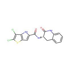 O=C(N[C@H]1Cc2ccccc2NC1=O)c1cc2sc(Cl)c(Cl)c2[nH]1 ZINC000036177524